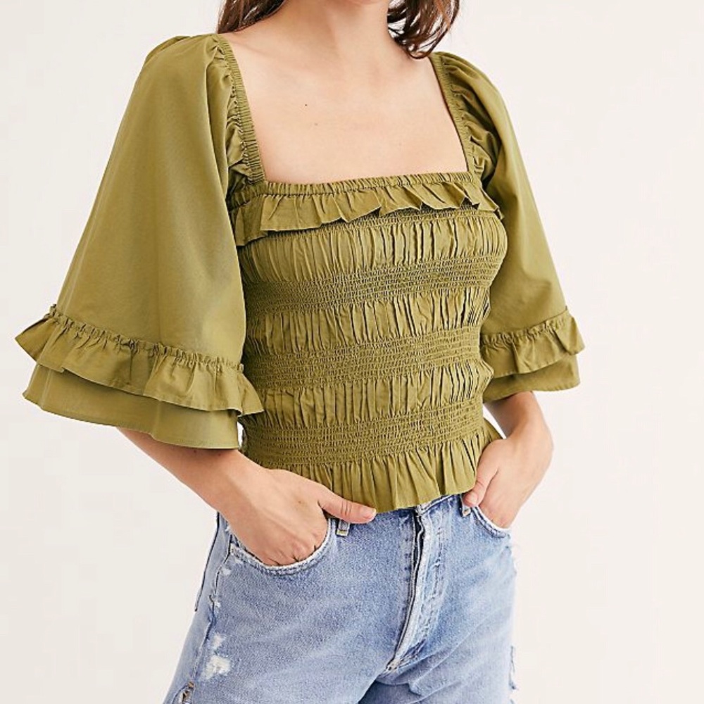 Free People Shirred Perfection Top NWT